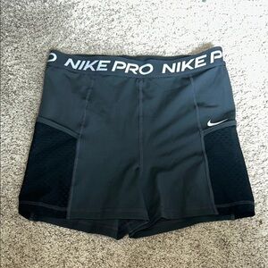 Nike Pro Women's Gray and Black Athletic Shorts